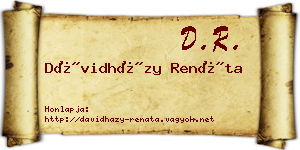 Dávidházy Renáta névjegykártya