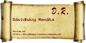 Dávidházy Renáta névjegykártya